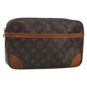 LOUIS VUITTON Monogram Compiegne 28 Clutch Bag M51845 LV Auth BA9307